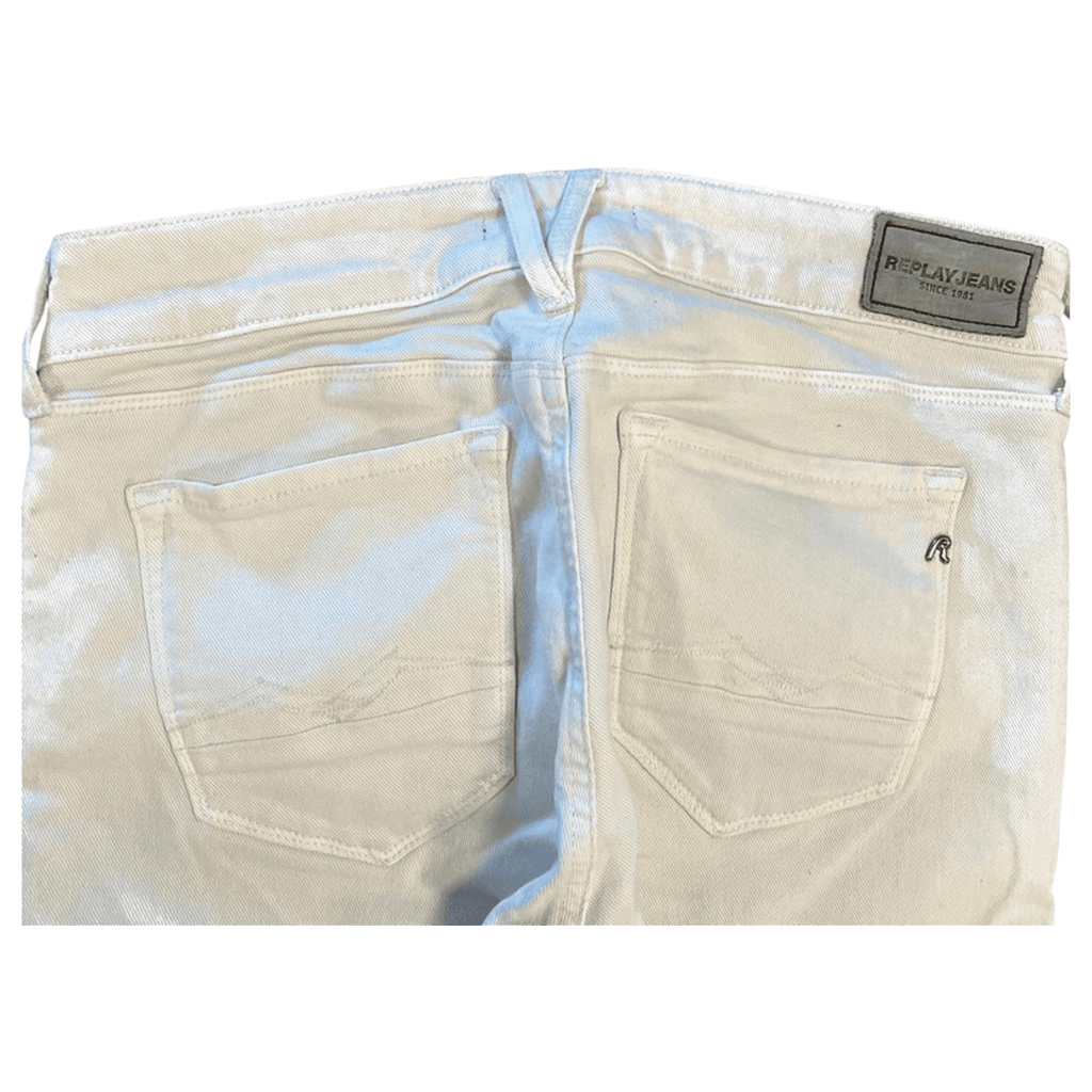 Replay 00s Indie Sleaze Zipper Pocket Skinny Denim Jeans White 4