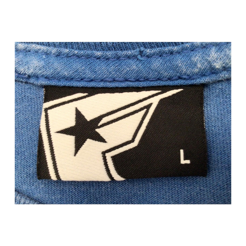 1110 Famous Y2K Graphic Print Short Sleeve T-Shirt Blue L