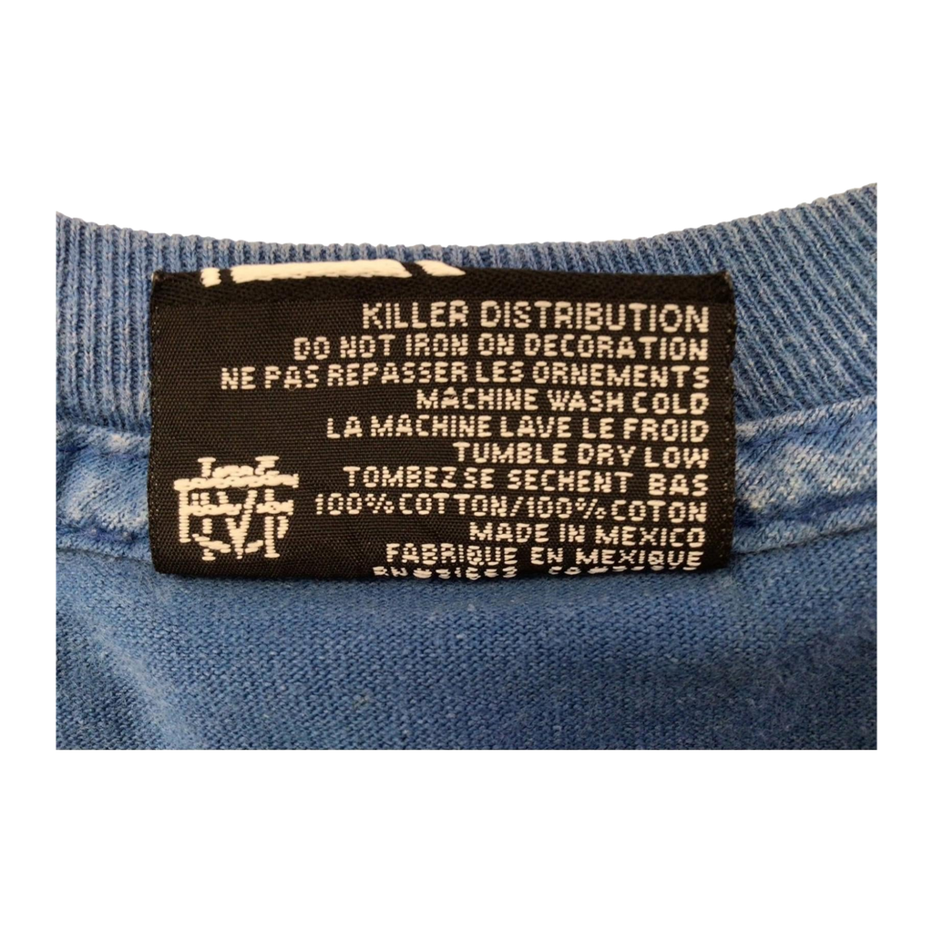 1110 Famous Y2K Graphic Print Short Sleeve T-Shirt Blue L