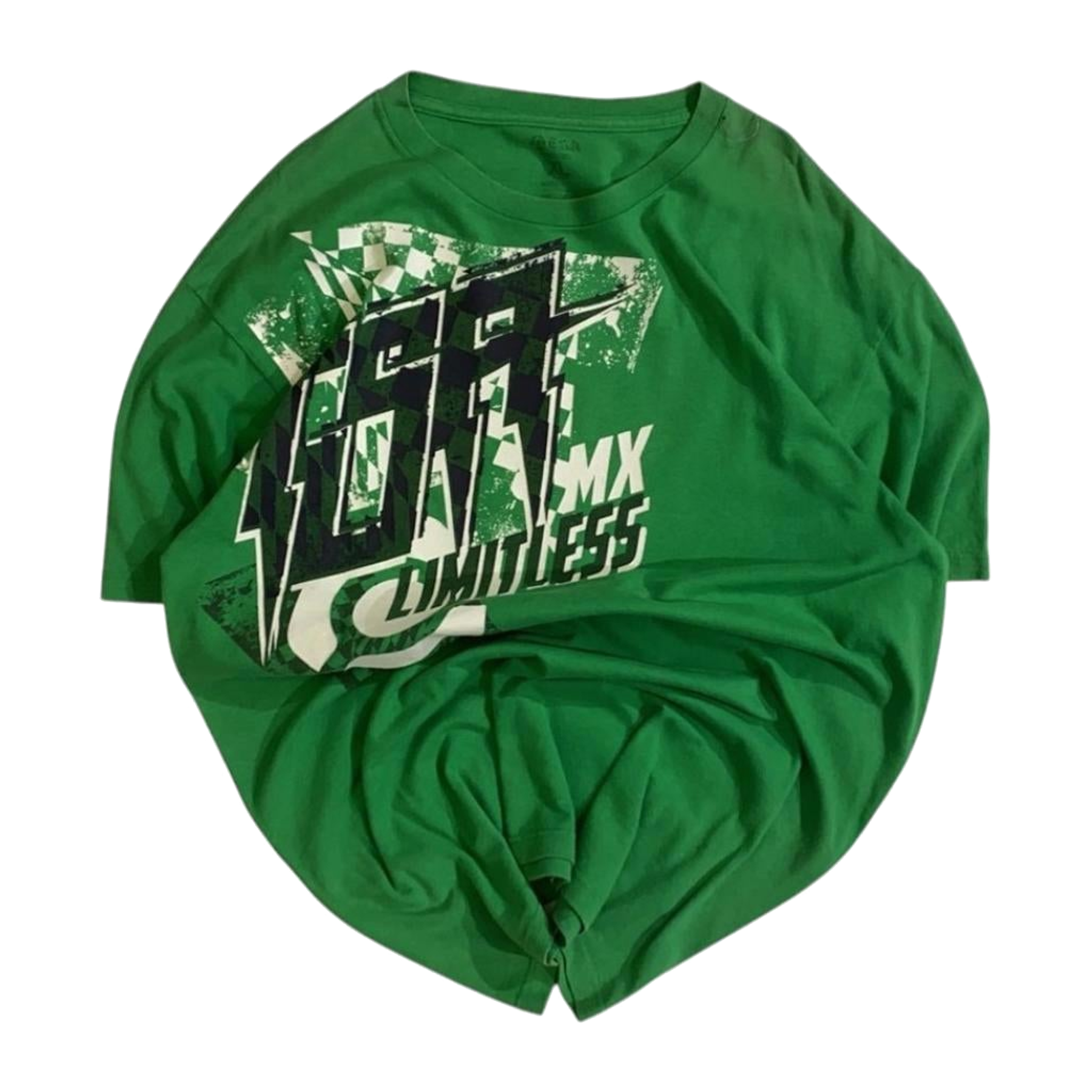 0045 ESA Limitless Hip Hop Baggy Short Sleeve T Shirt Green Y2K XL