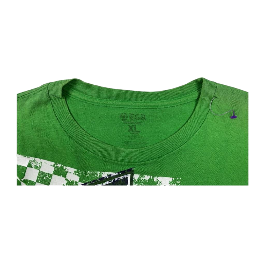 0045 ESA Limitless Hip Hop Baggy Short Sleeve T Shirt Green Y2K XL