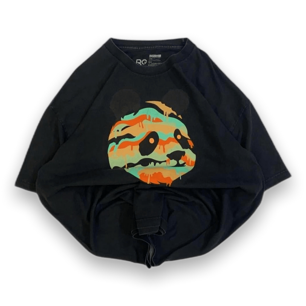 LRG 2000s Baggy Panda Graphic Short Sleeve T Shirt Black XXL