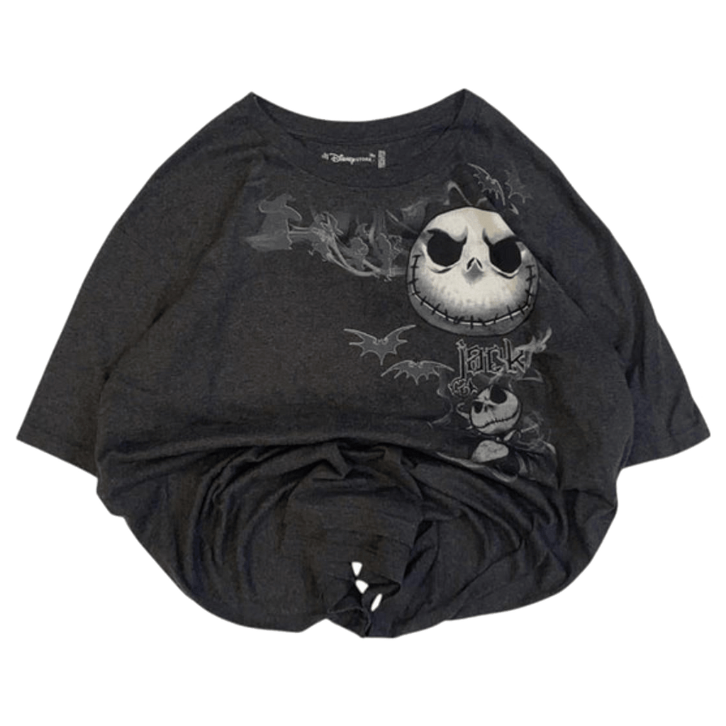 Jack Skellington Nightmare Before Christmas Y2K Short Sleeve T Shirt Black 2XL