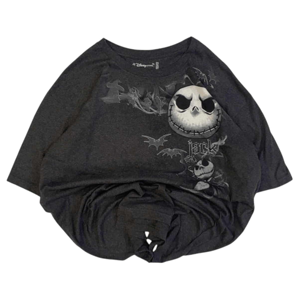 Jack Skellington Nightmare Before Christmas Y2K Short Sleeve T Shirt Black 2XL