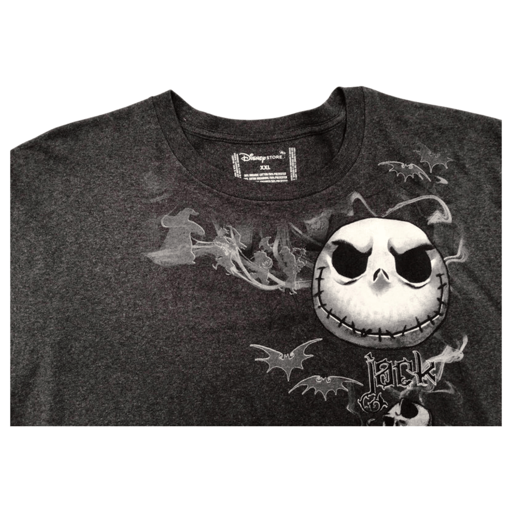 Jack Skellington Nightmare Before Christmas Y2K Short Sleeve T Shirt Black 2XL