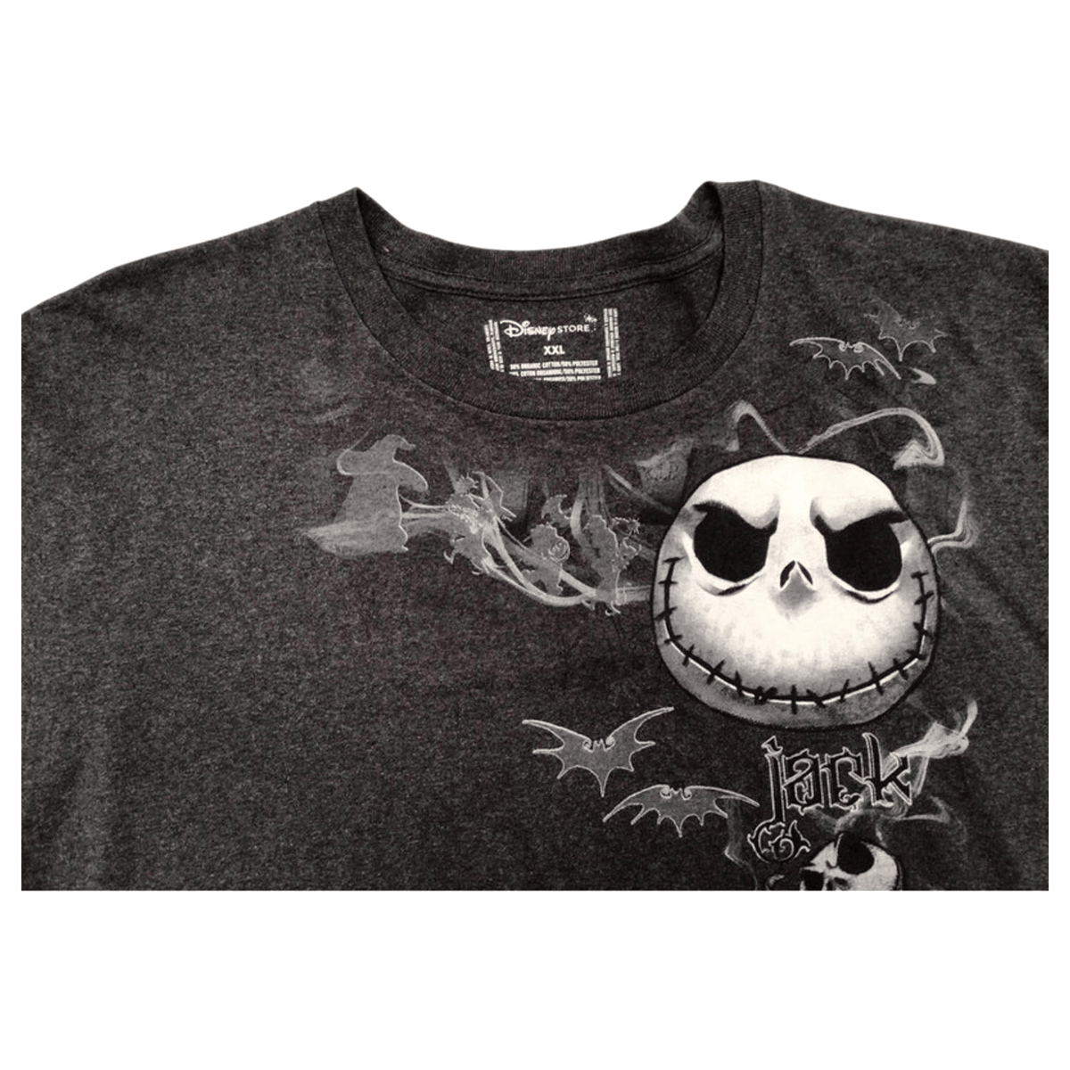Jack Skellington Nightmare Before Christmas Y2K Short Sleeve T Shirt Black 2XL