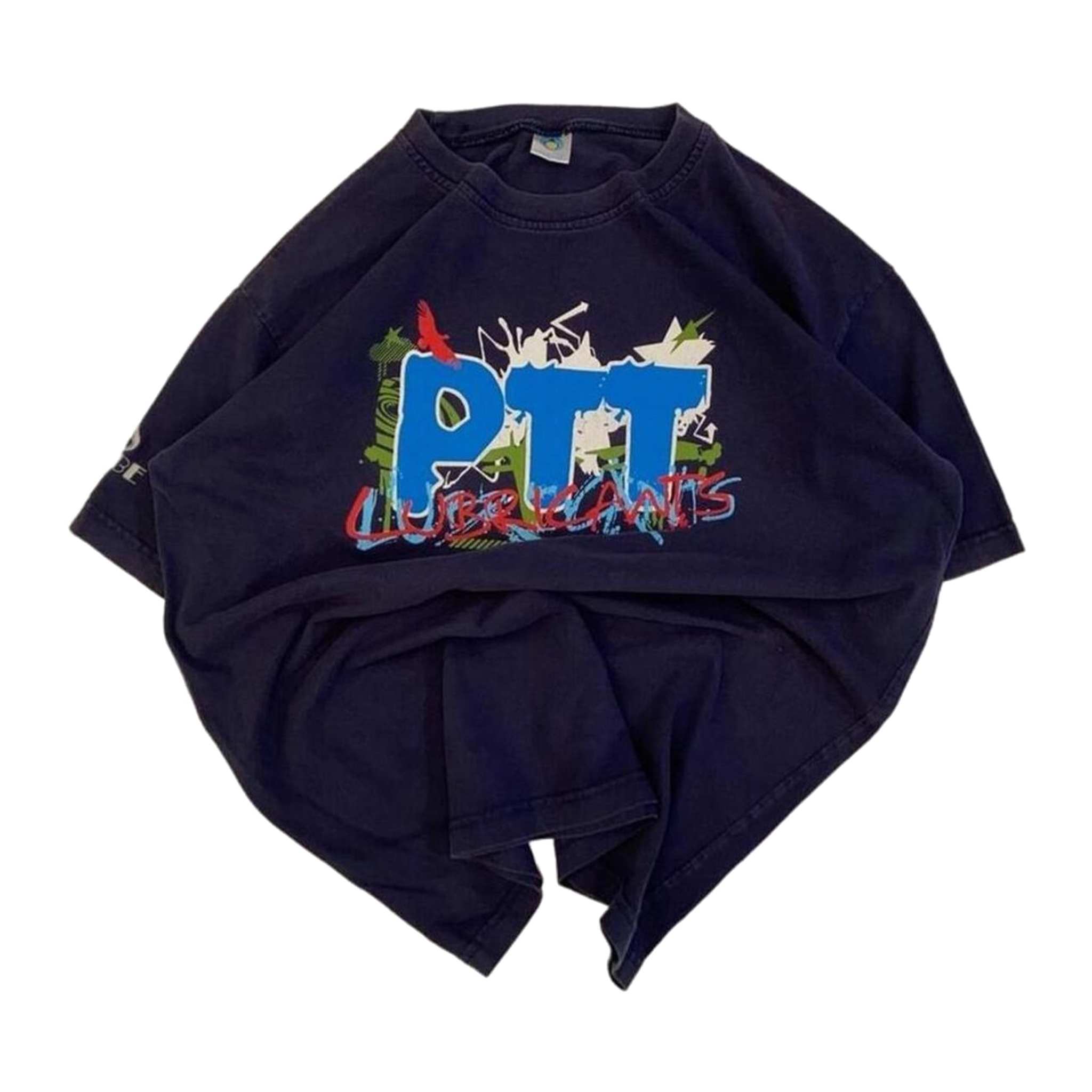 133 PTT Lube Y2K Graphic Short Sleeve T Shirt Navy M