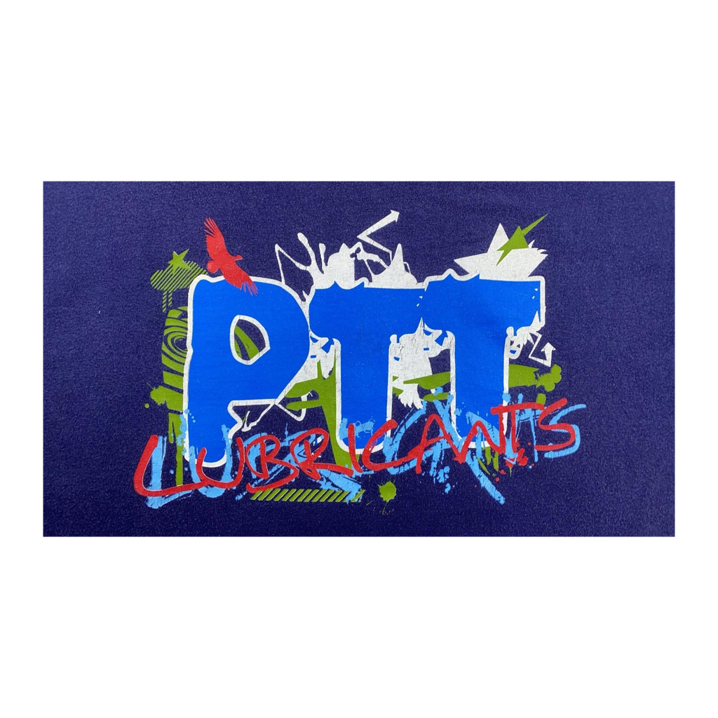 133 PTT Lube Y2K Graphic Short Sleeve T Shirt Navy M