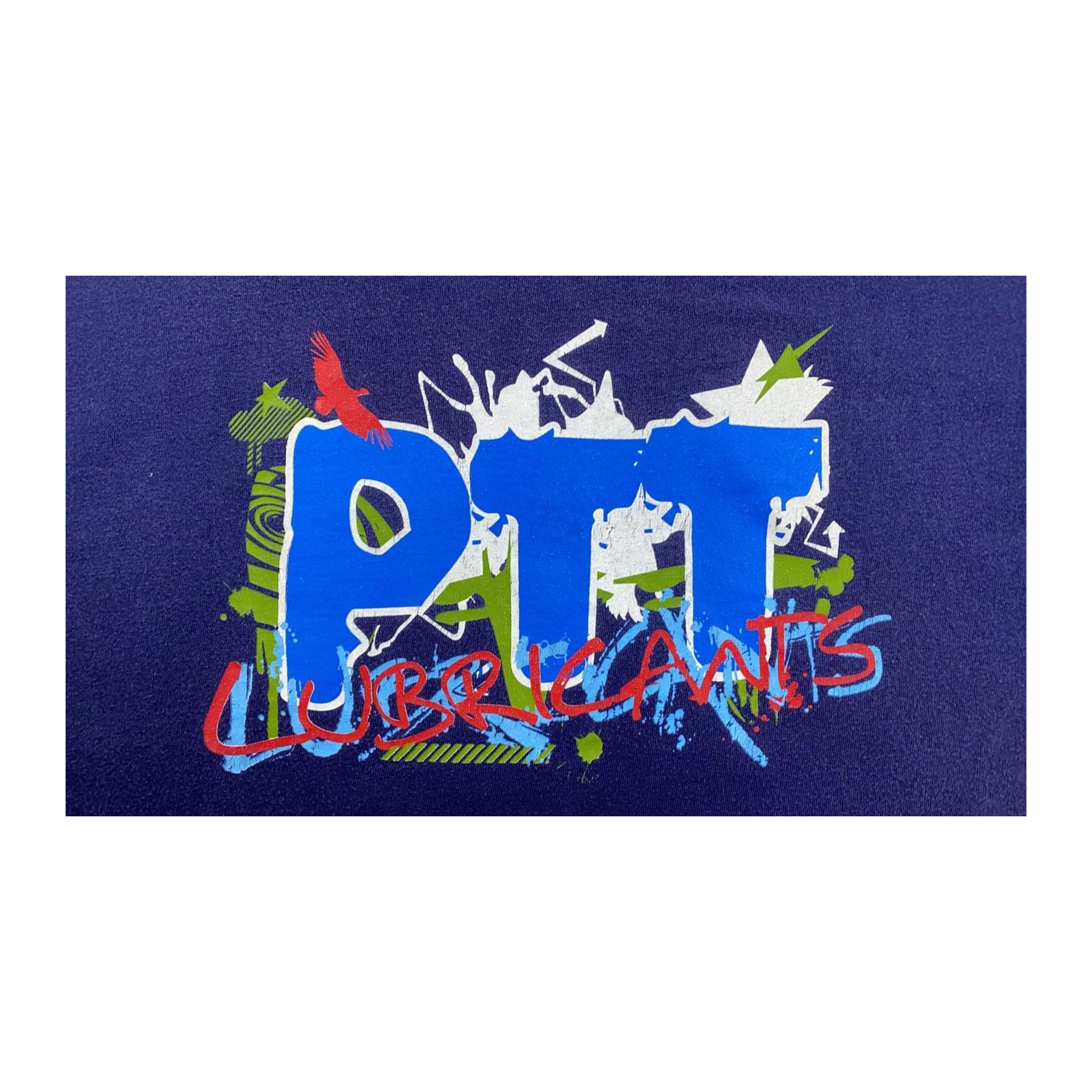 133 PTT Lube Y2K Graphic Short Sleeve T Shirt Navy M