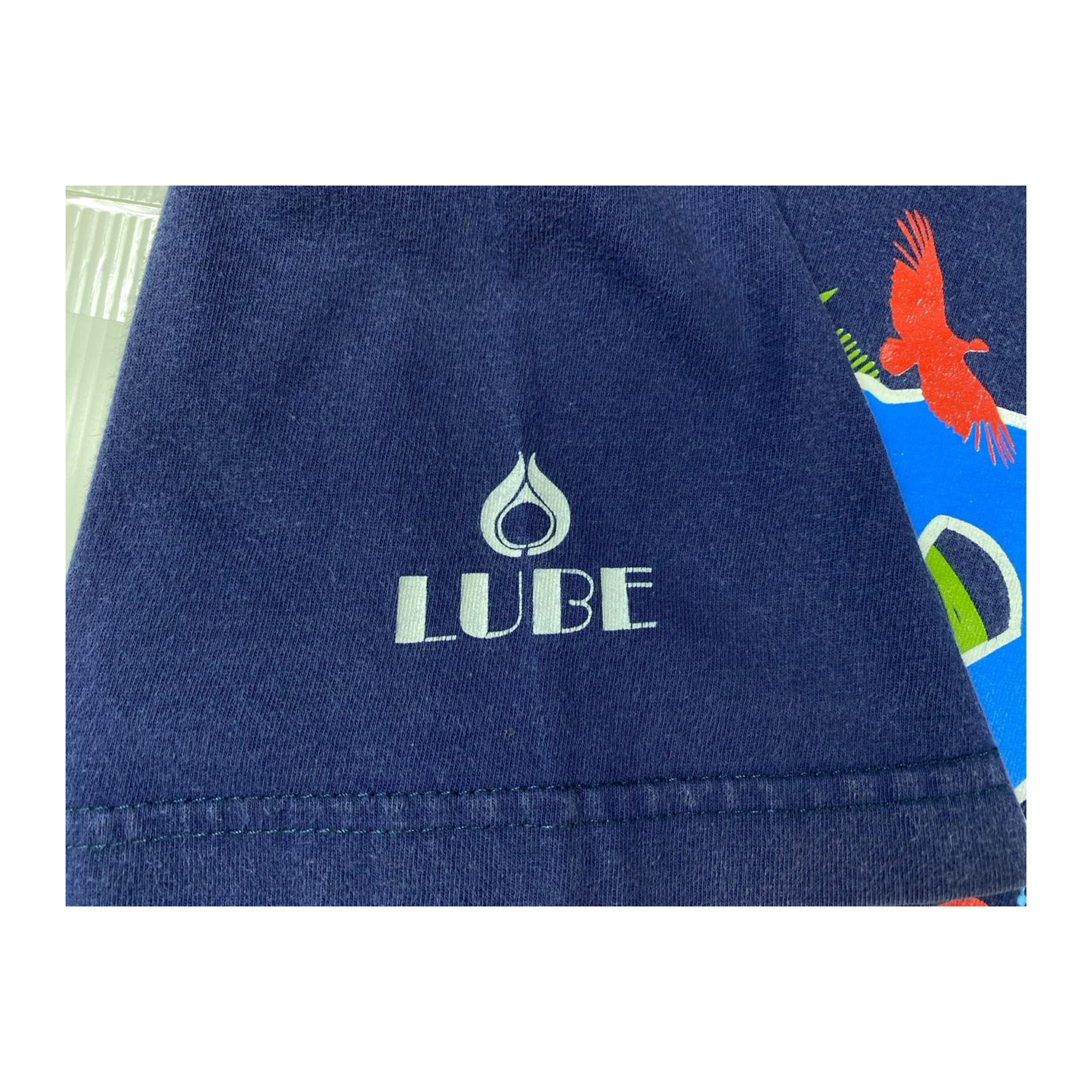 133 PTT Lube Y2K Graphic Short Sleeve T Shirt Navy M