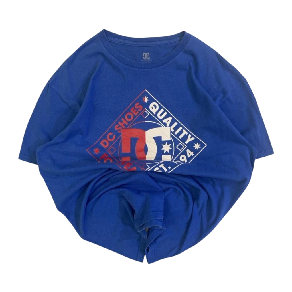 546 DC Skateboards Y2K 00s Graphic Logo Short Sleeve T Shirt Blue L