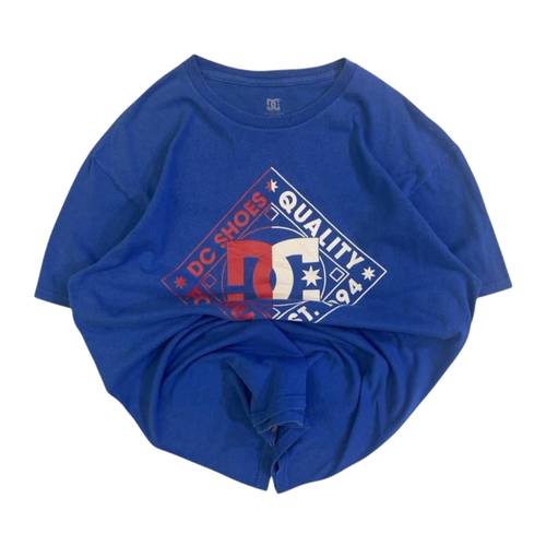 546 DC Skateboards Y2K 00s Graphic Logo Short Sleeve T Shirt Blue L