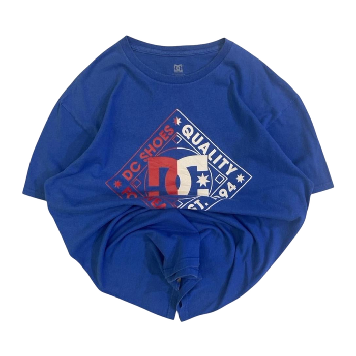 DC Skateboards Y2K 00s Graphic Logo Short Sleeve T Shirt Blue L