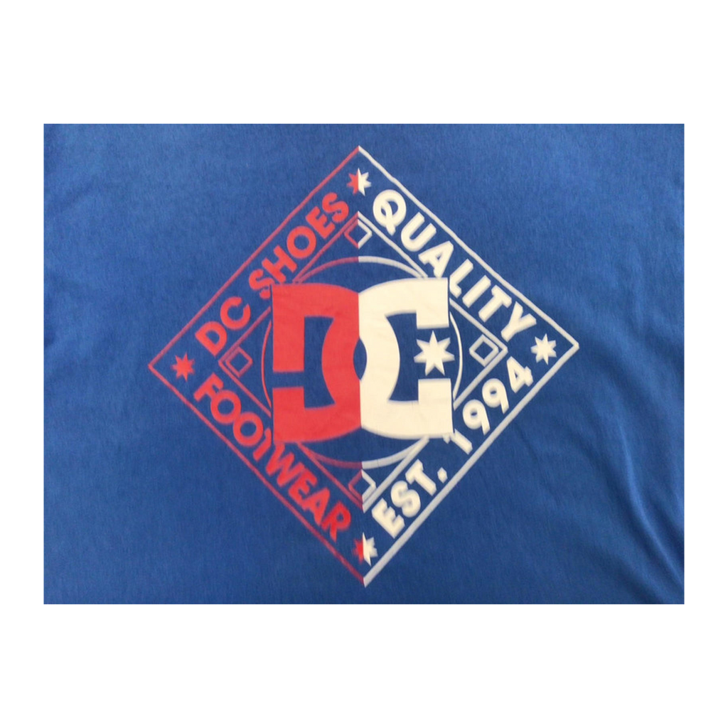 546 DC Skateboards Y2K 00s Graphic Logo Short Sleeve T Shirt Blue L