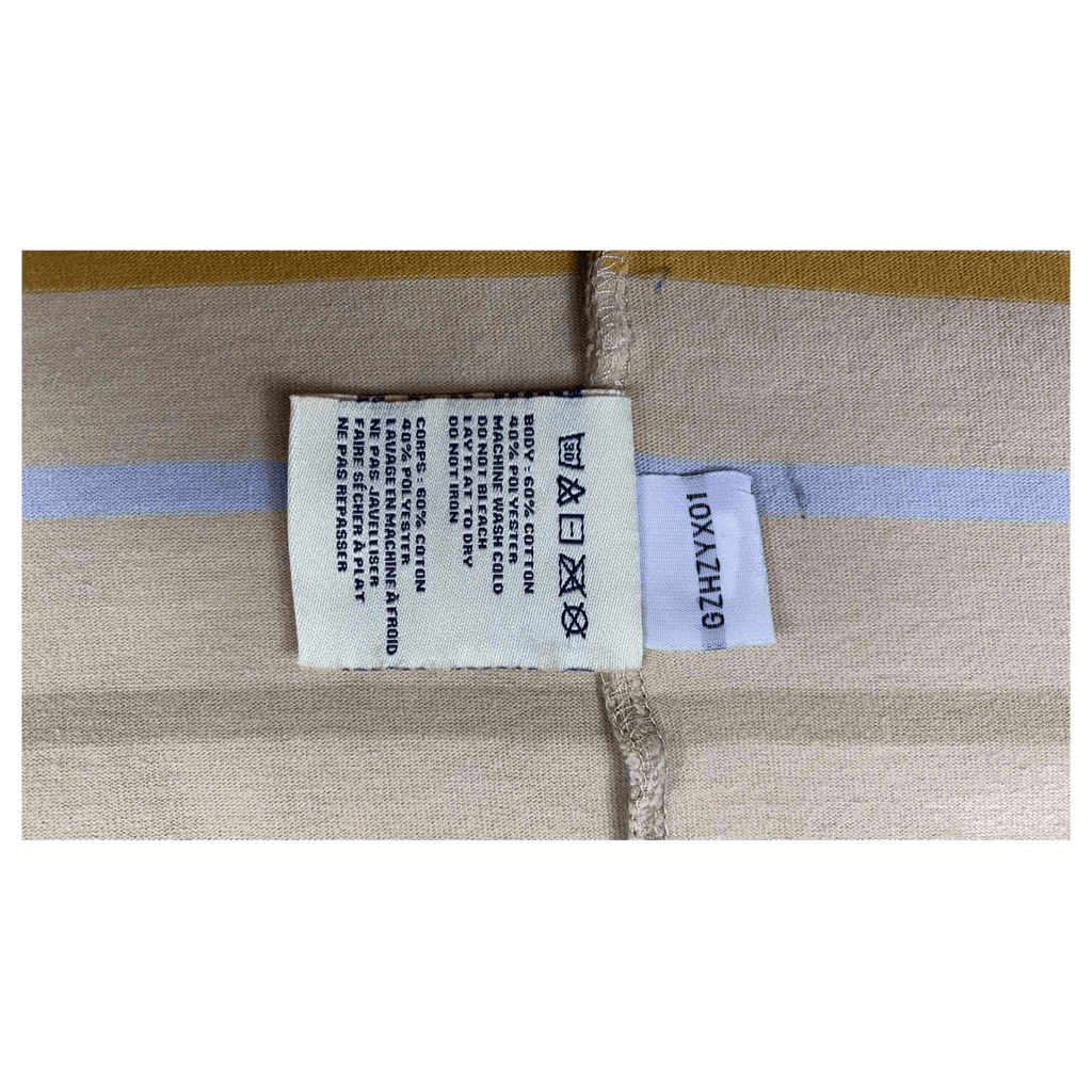 Karl Kani Y2K Baggy Striped Short Sleeve T Shirt Beige L