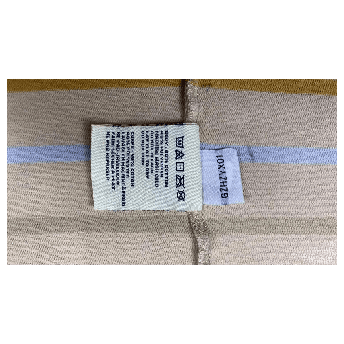 Karl Kani Y2K Baggy Striped Short Sleeve T Shirt Beige L