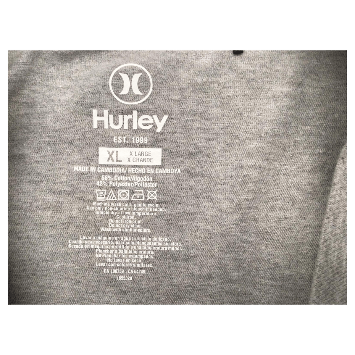 HURLEY Y2K Surf Long Sleeve T Shirt Grey XL