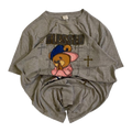 0055 BLESSED Y2K Hip Hop Baggy Graphic Short Sleeve T Shirt Grey L