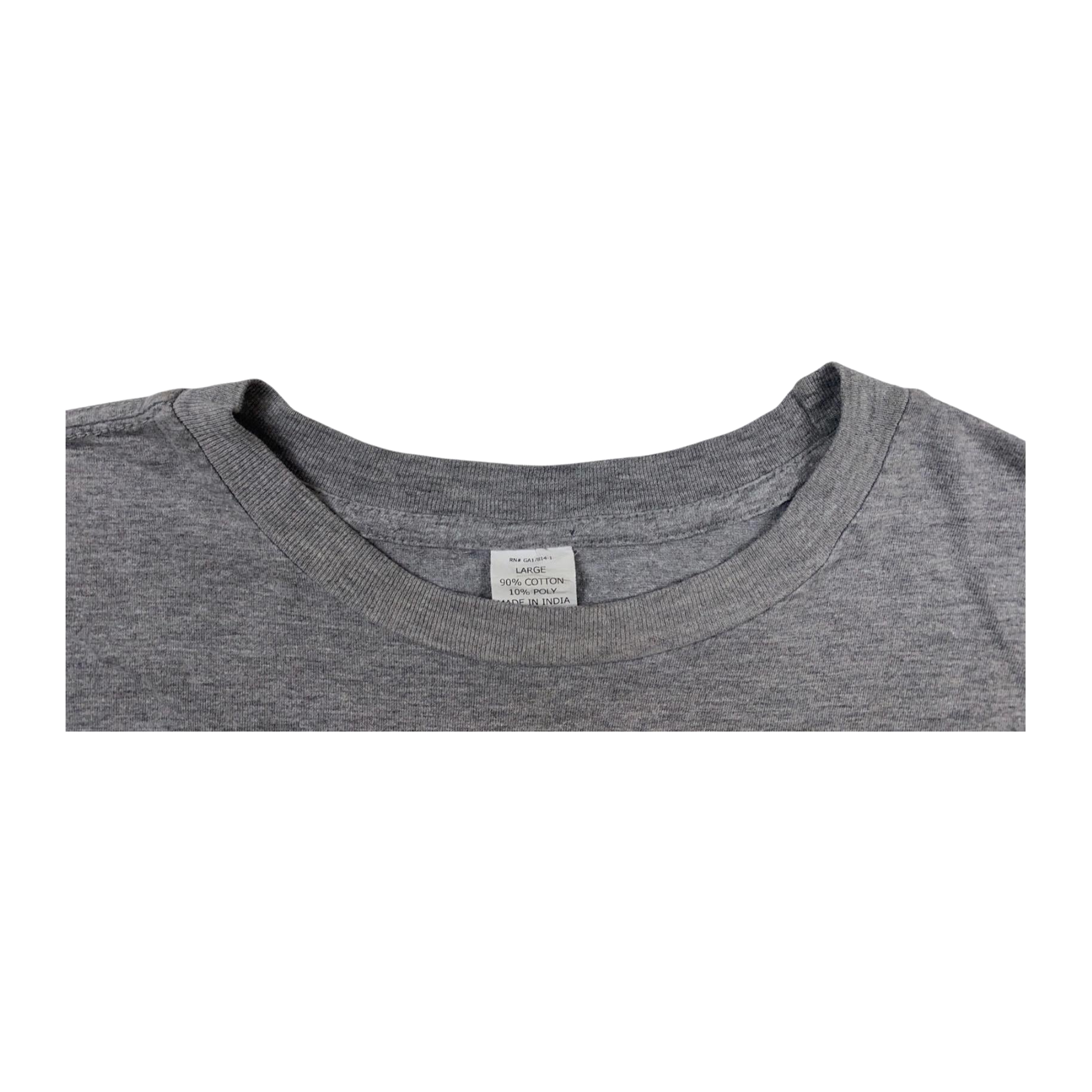 0055 BLESSED Y2K Hip Hop Baggy Graphic Short Sleeve T Shirt Grey L