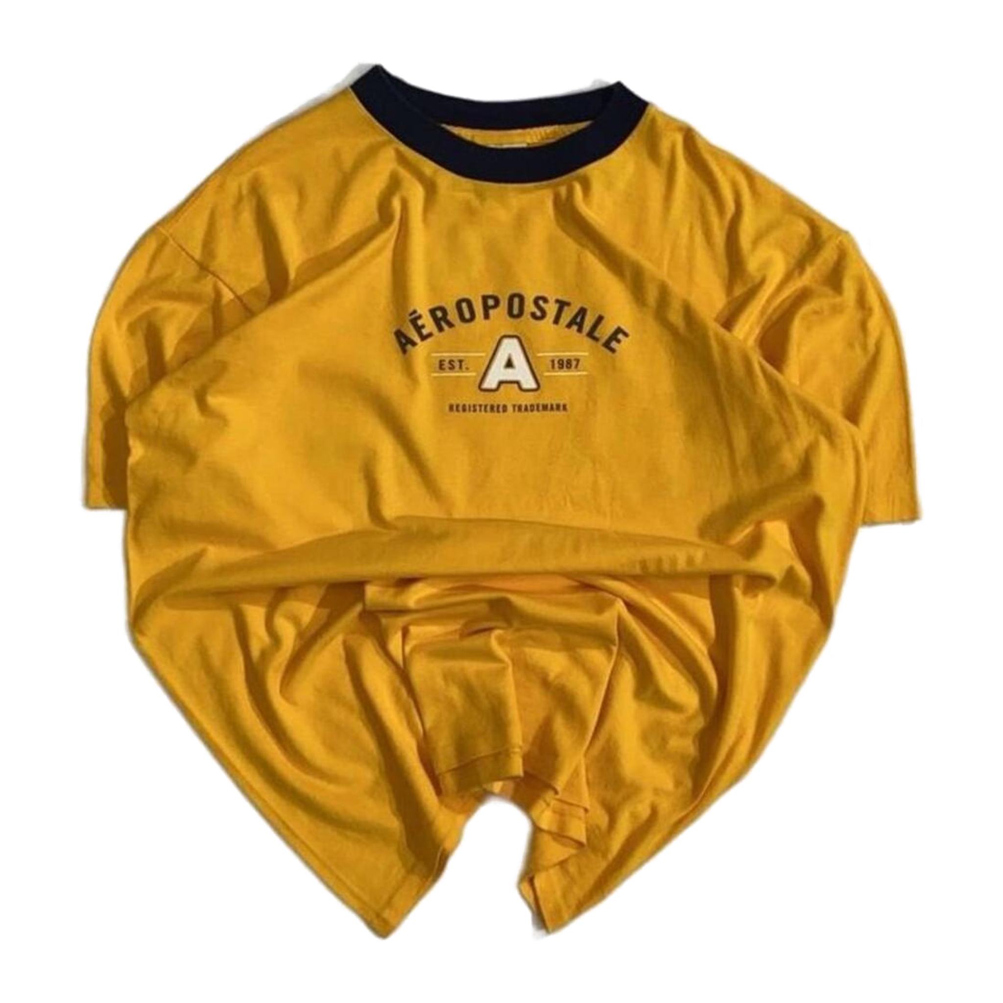 0046 Aeropostale Men's Classic Graphic Logo Short Sleeve T Shirt Yellow M
