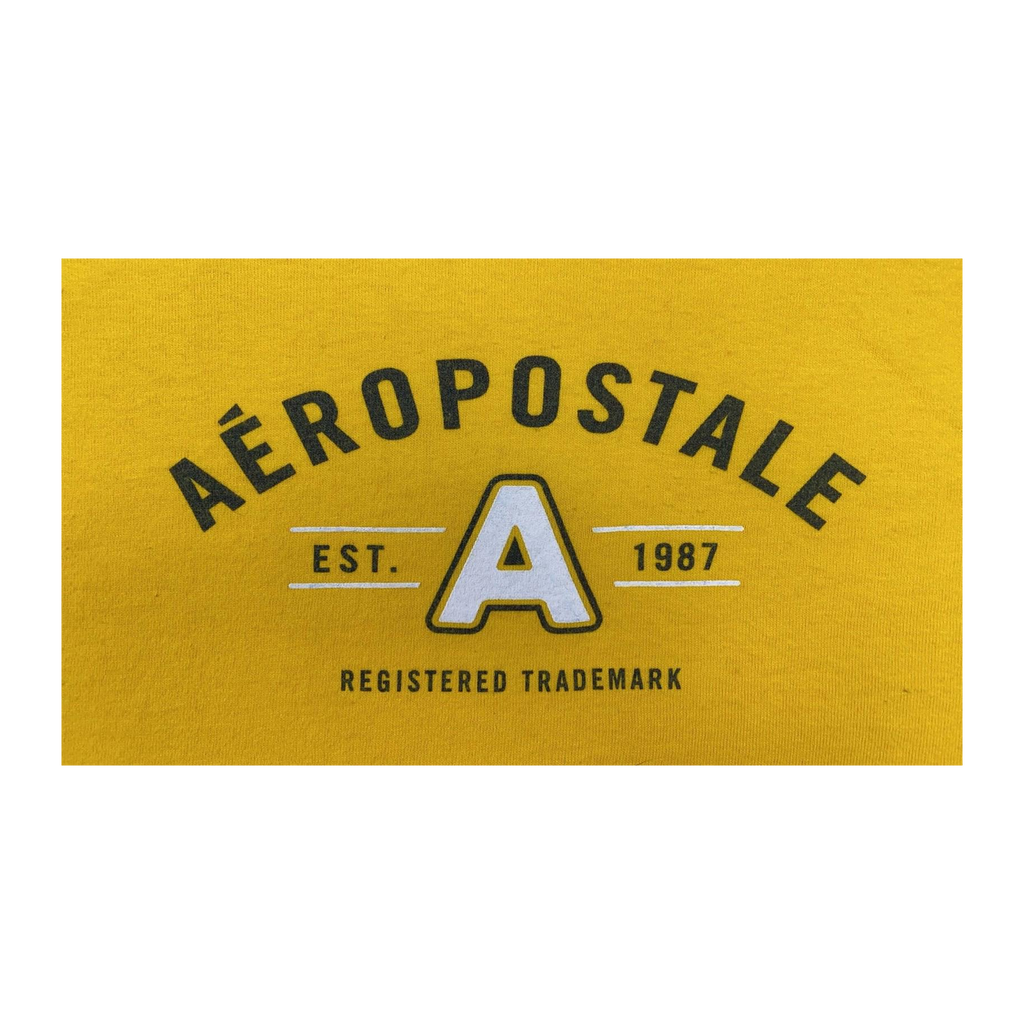 0046 Aeropostale Men's Classic Graphic Logo Short Sleeve T Shirt Yellow M