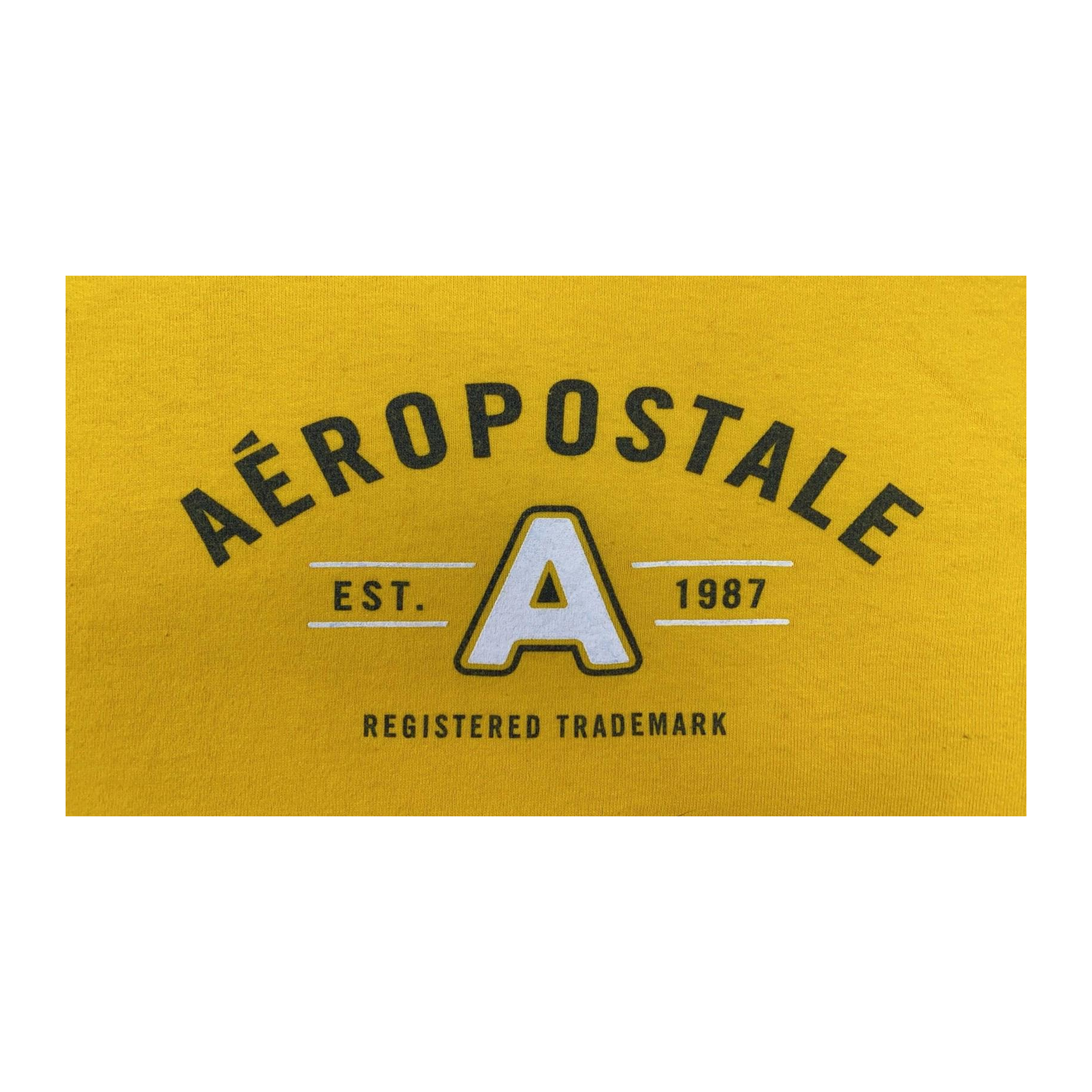0046 Aeropostale Men's Classic Graphic Logo Short Sleeve T Shirt Yellow M