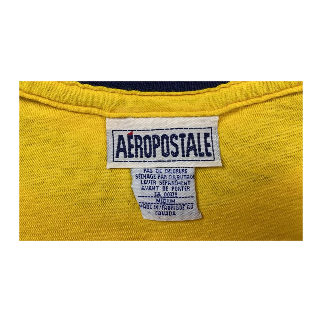 0046 Aeropostale Men's Classic Graphic Logo Short Sleeve T Shirt Yellow M
