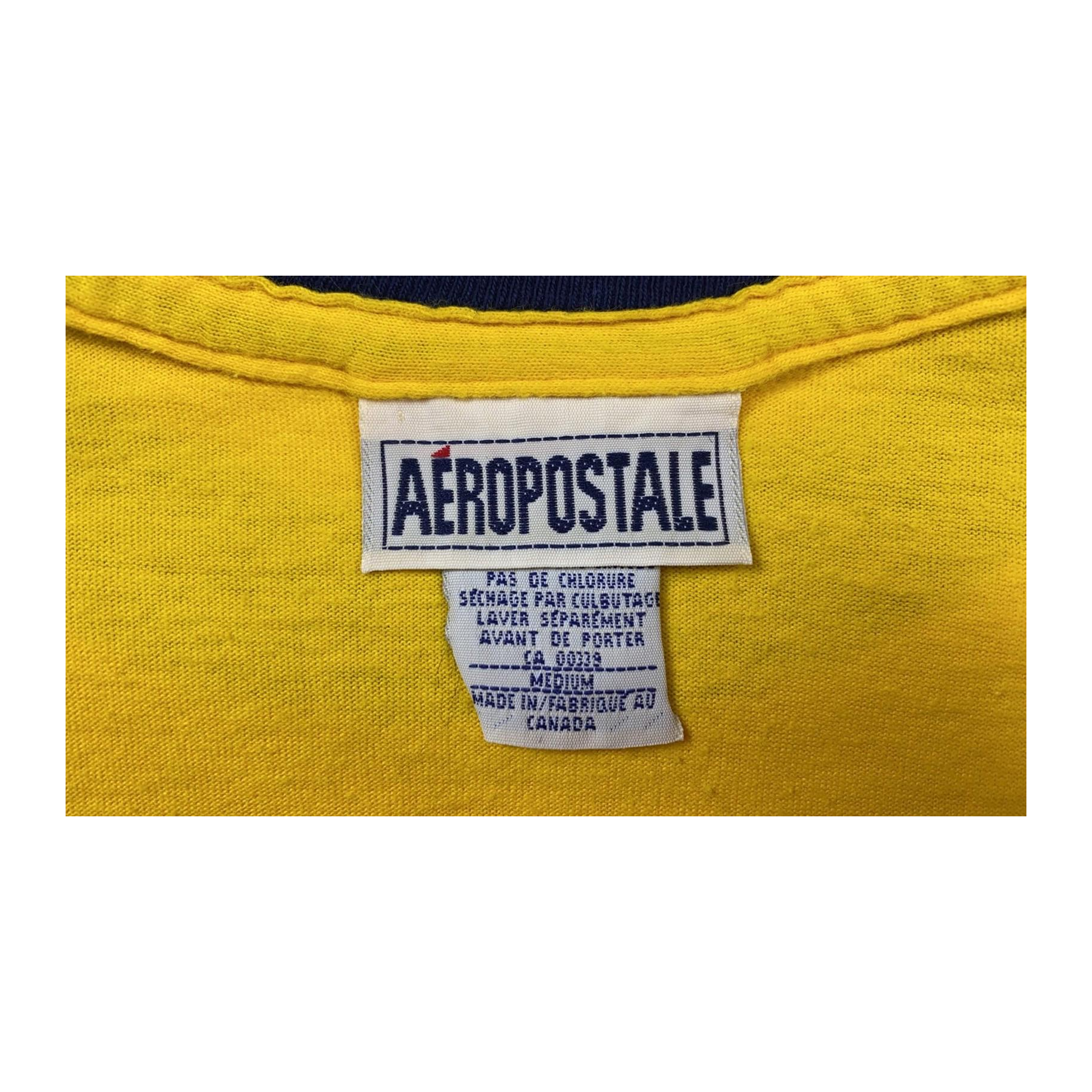 0046 Aeropostale Men's Classic Graphic Logo Short Sleeve T Shirt Yellow M