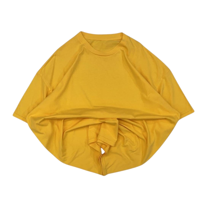 Casual Short Sleeve T Shirt Yellow 2XL