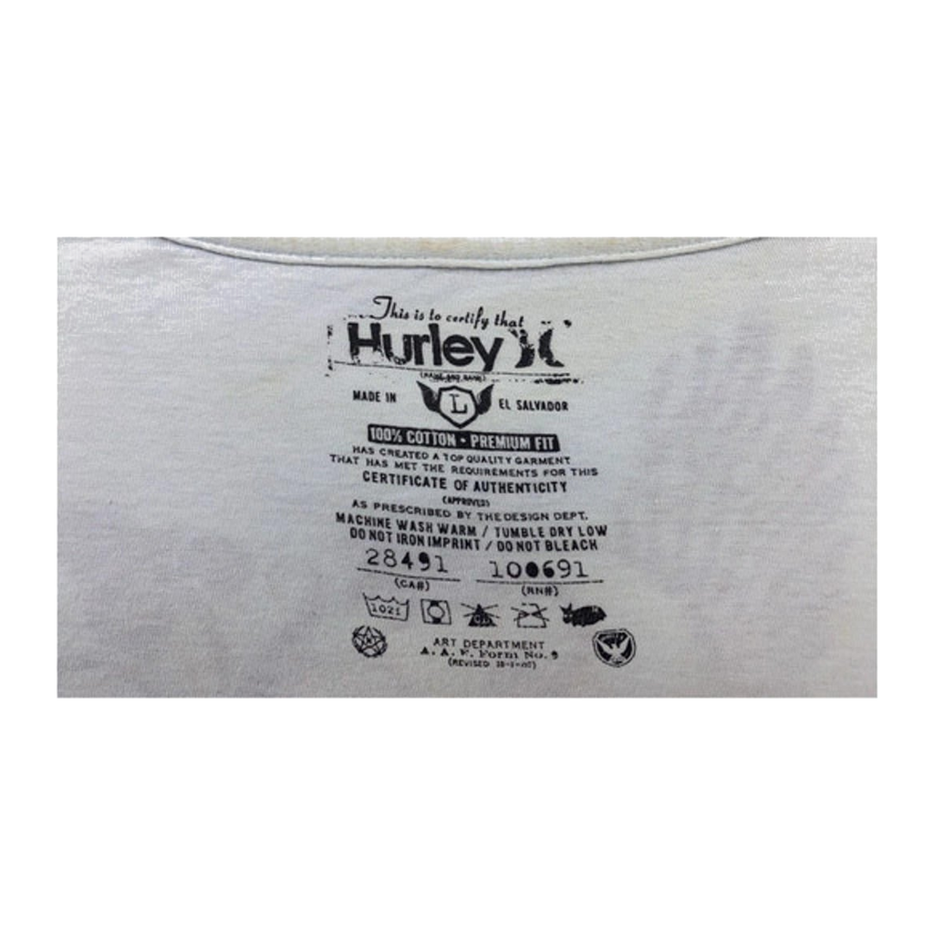 138 Hurley 2000s Tattoo Graphic Casual Short Sleeve T Shirt Light Blue L