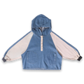 Y2K Women's Denim Hooded Color Block Jacket Beige L