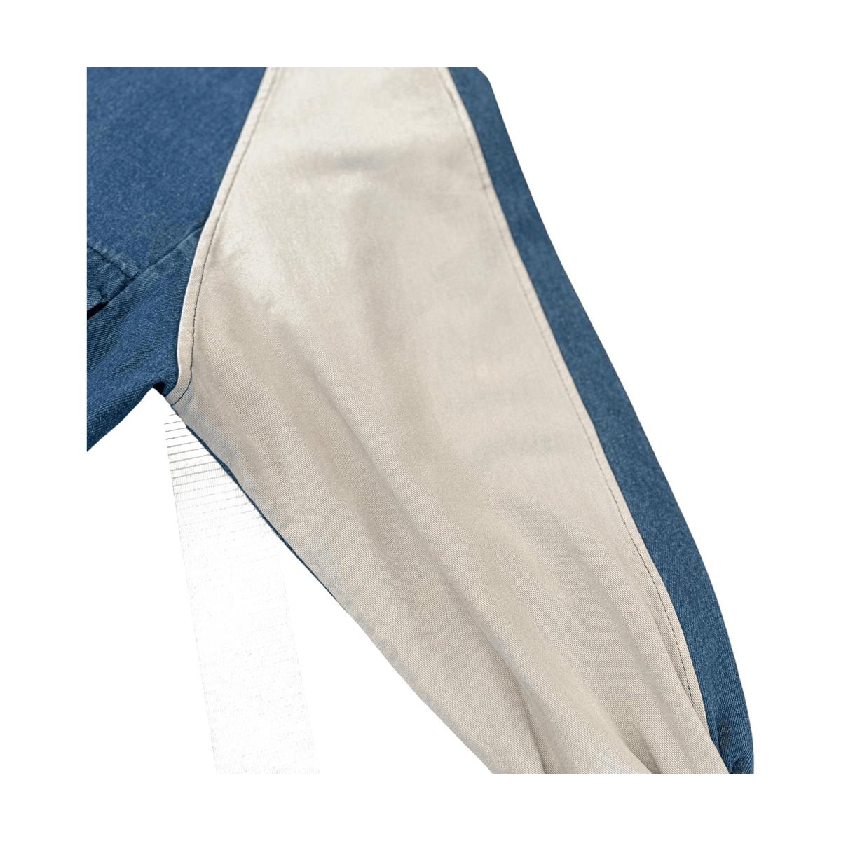 Y2K Women's Denim Hooded Color Block Jacket Beige L