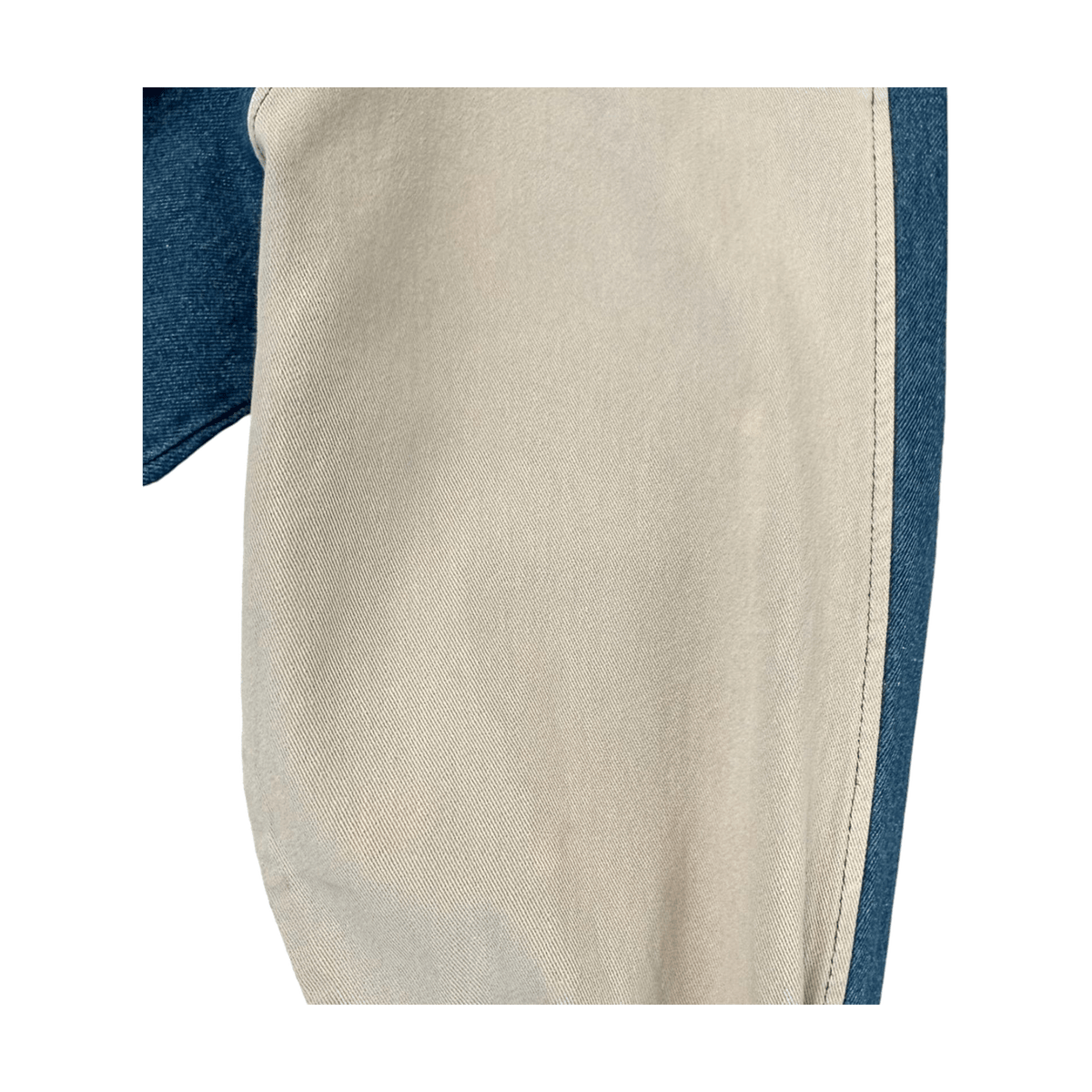 Y2K Women's Denim Hooded Color Block Jacket Beige L