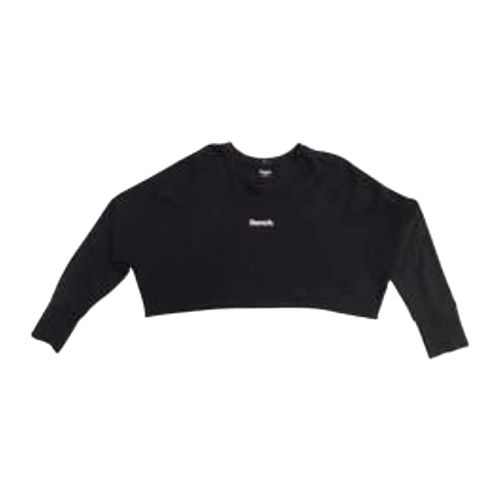 3162 BENCH Women's Y2K Skater Oversized Cropped Sweater Black XL