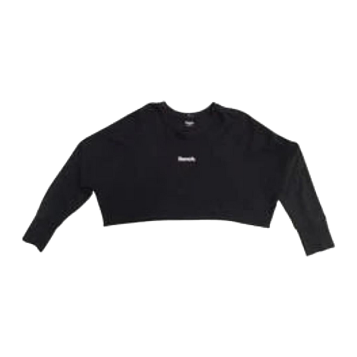 BENCH Women's Y2K Skater Oversized Cropped Sweater Black XL