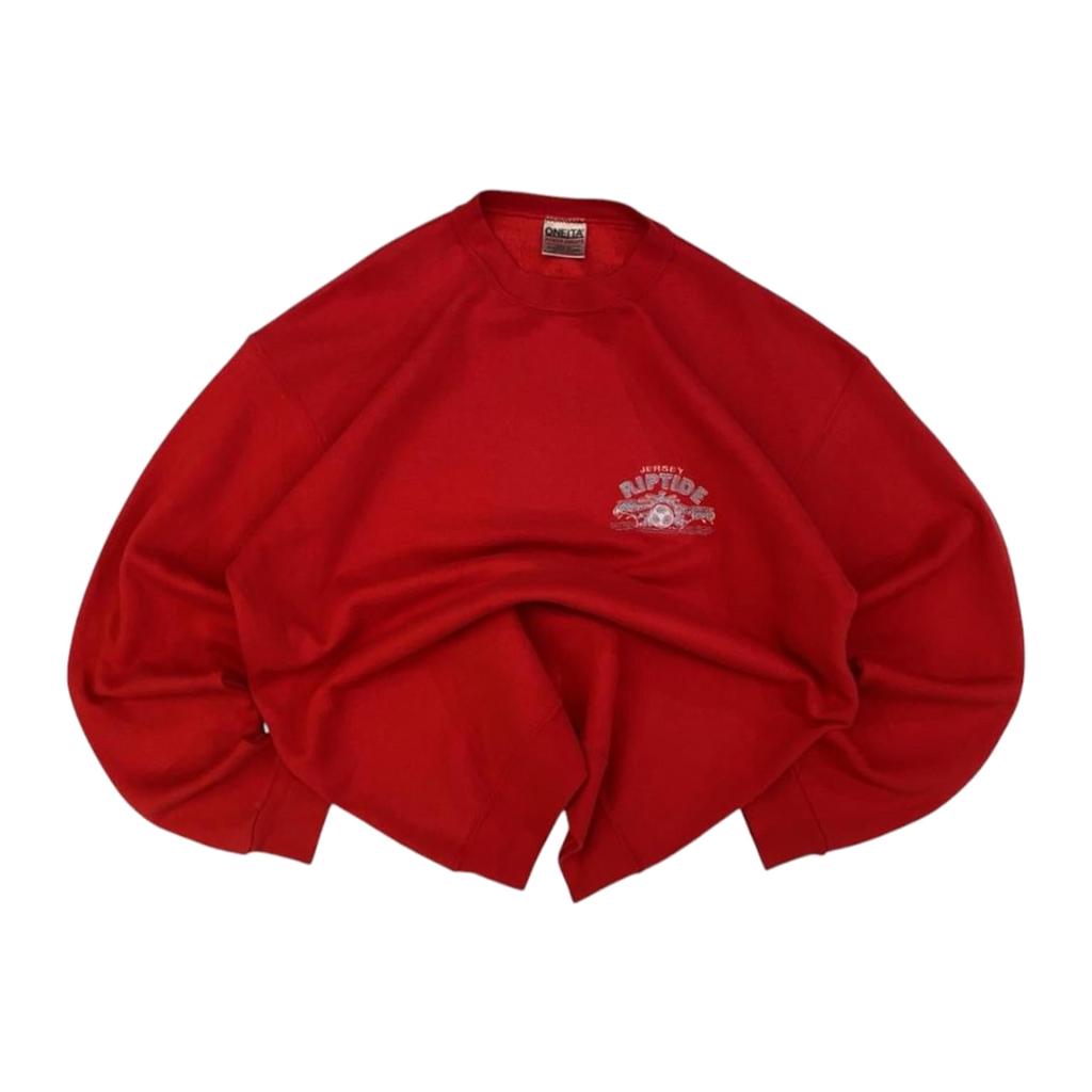 170 Jersey Riptide 90's Surf Vintage Men's Crew Neck Sweatshirt Red XL