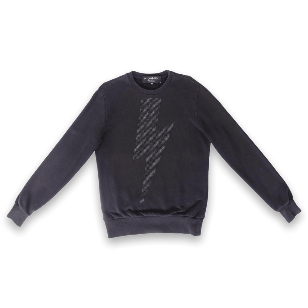 Hydrogen Rhinestone Crewneck Sweatshirt Black XS