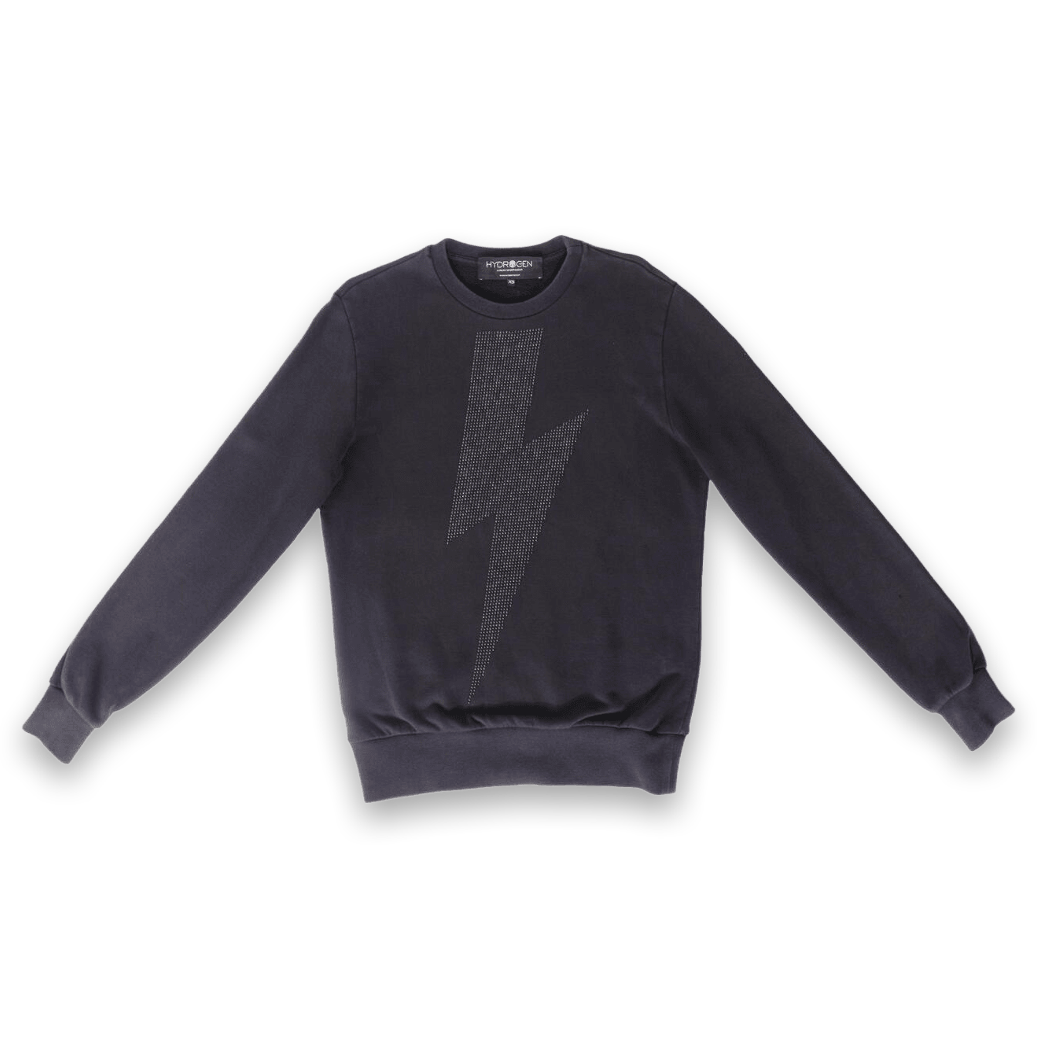Hydrogen Rhinestone Crewneck Sweatshirt Black XS