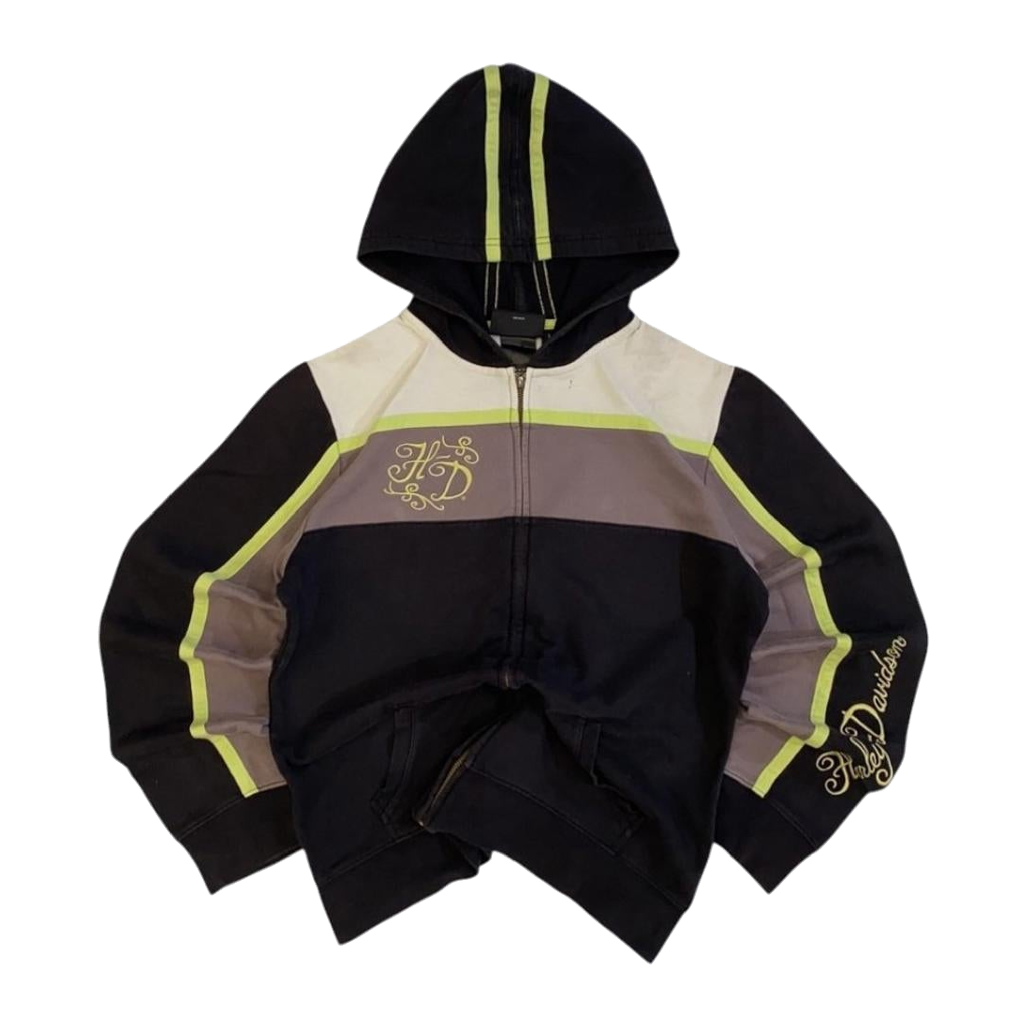 0083 Harley Davidson Women's Y2K Moto Hoodie Black L