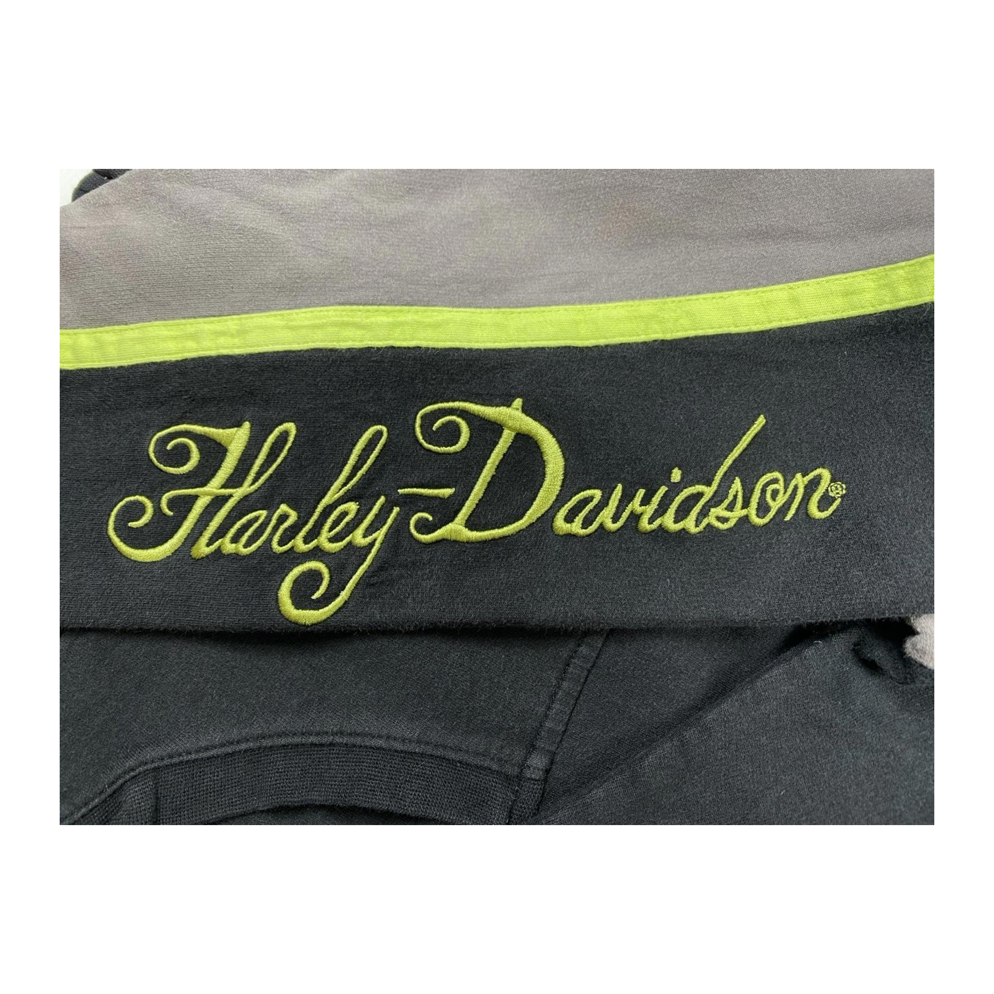 0083 Harley Davidson Women's Y2K Moto Hoodie Black L