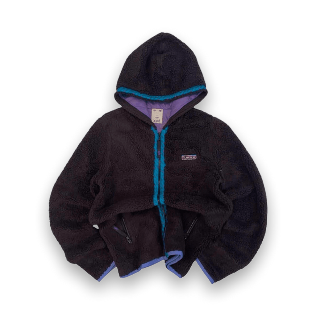 X Girl Equipment Japan Women's Y2K Vintage Full Zip Fleece Hoodie Black M