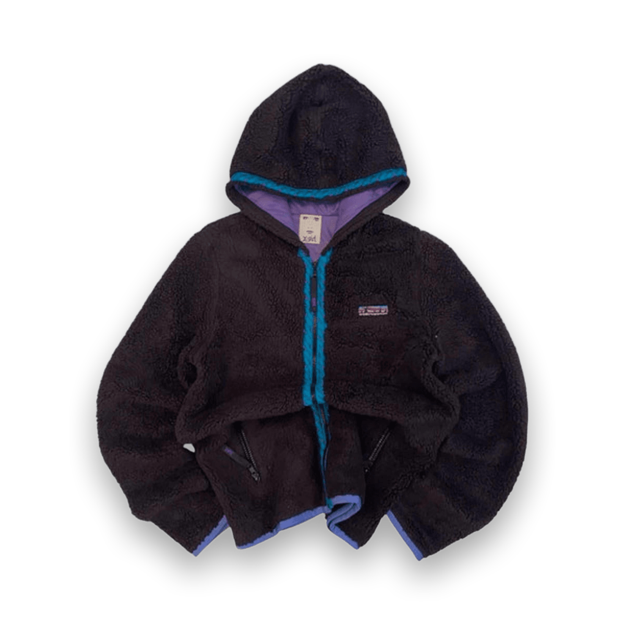 X Girl Equipment Japan Women's Y2K Vintage Full Zip Fleece Hoodie Black M