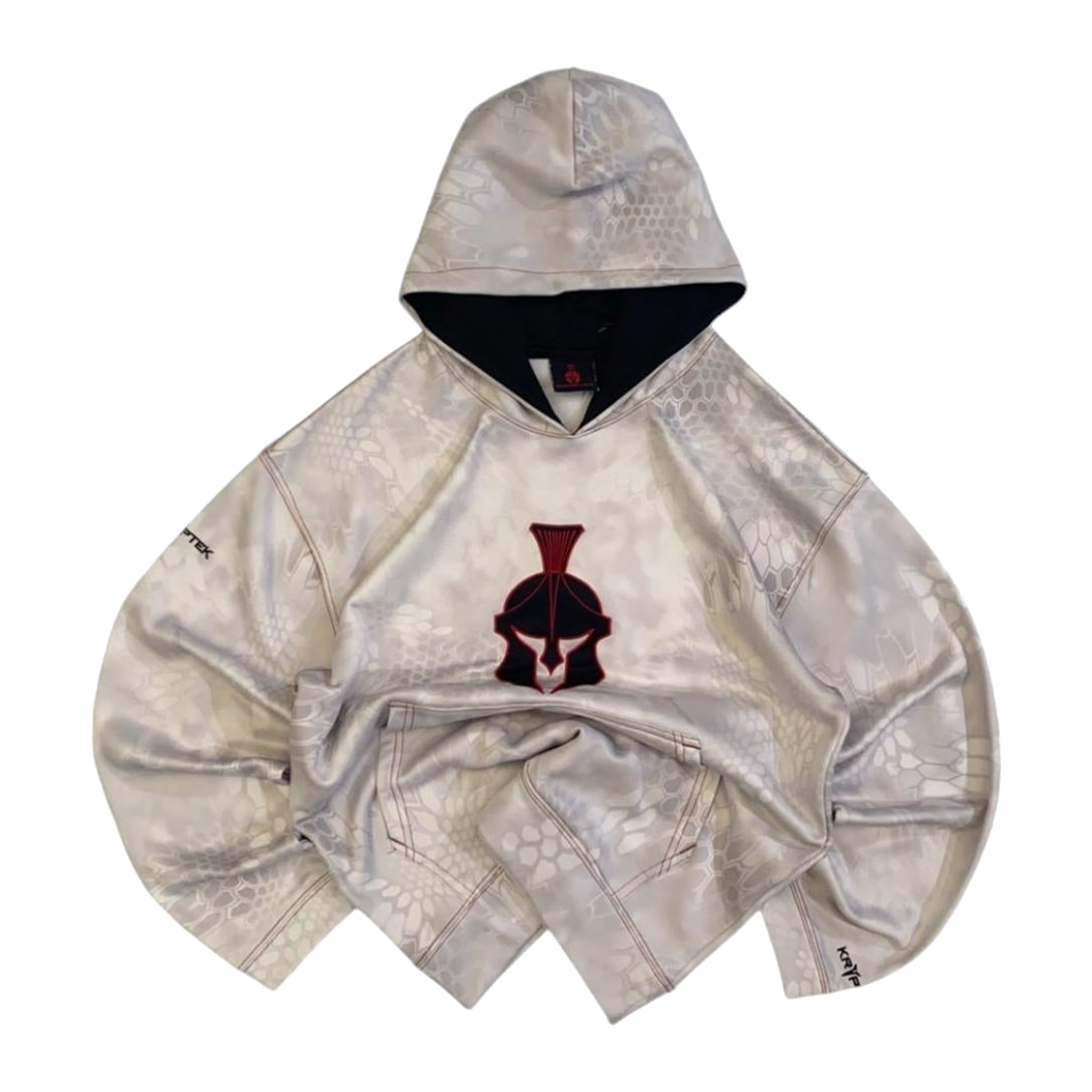 188 Krytek Men's Baggy Camo Tint Y2K Hoodie White M