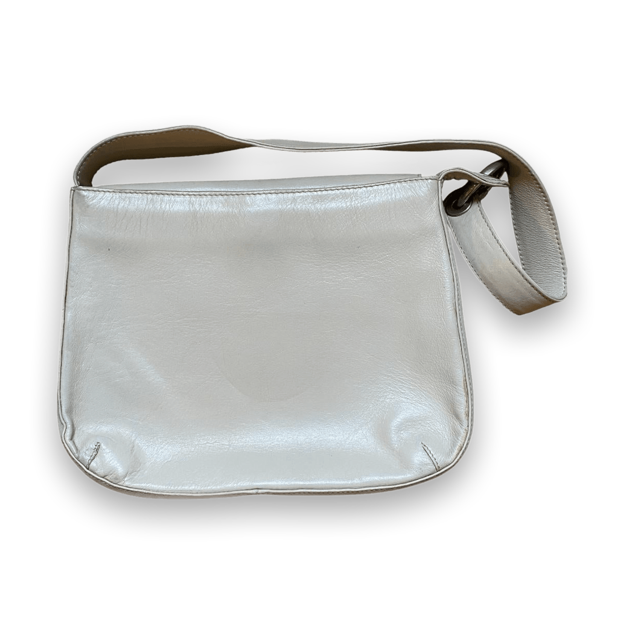 Japanese 90s Vintage Leather Shoulder Bag Beige