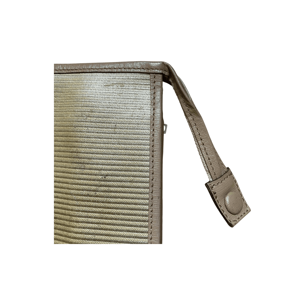 YVES SAINT LAURENT 1980's Vintage Clutch Bag Khaki