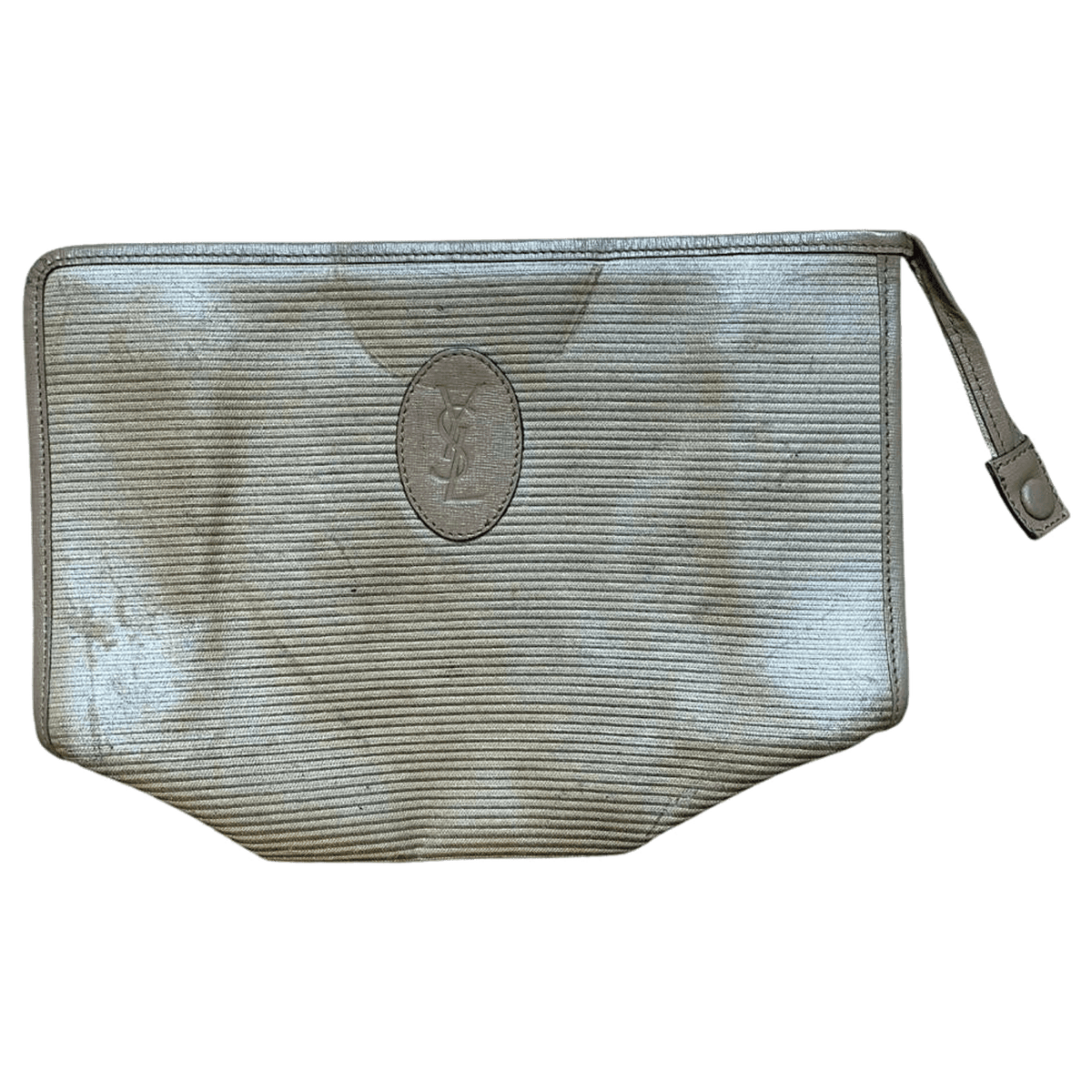 YVES SAINT LAURENT 1980's Vintage Clutch Bag Khaki