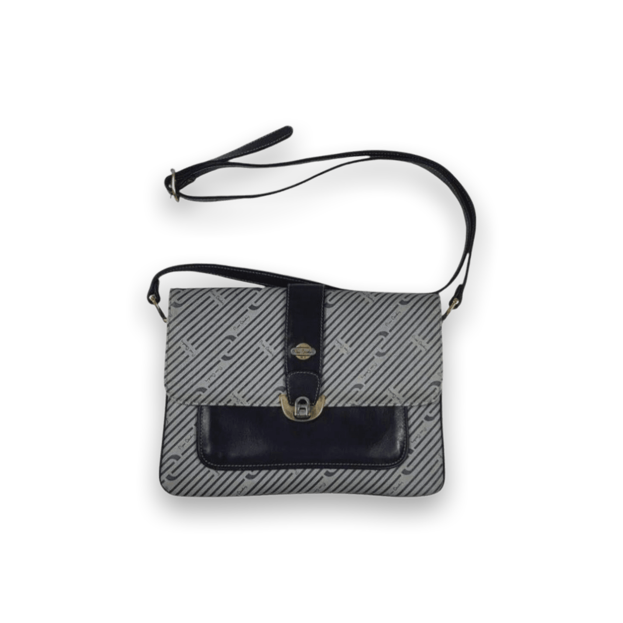 Pierre Cardin Vintage Leather Satchel Bag Navy