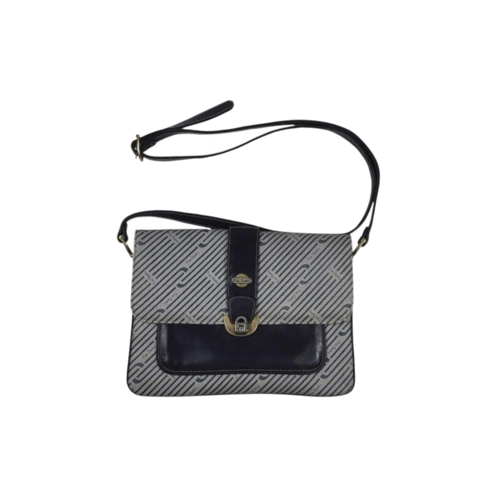 Pierre Cardin Vintage Leather Satchel Bag Navy