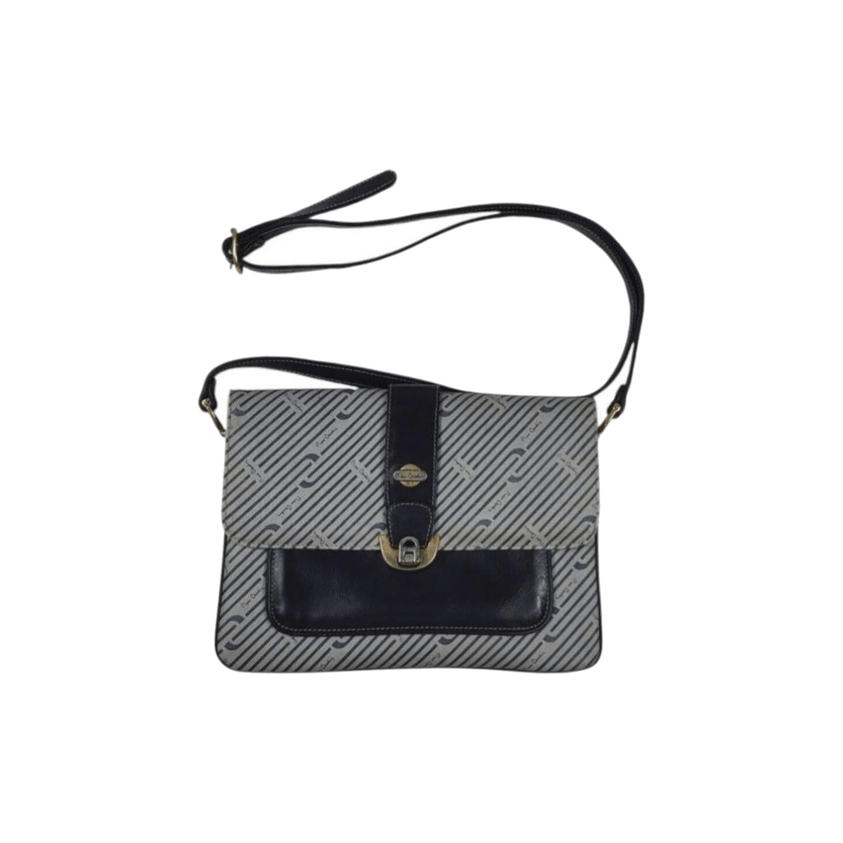 Pierre Cardin Vintage Leather Satchel Bag Navy