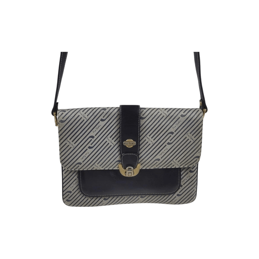Pierre Cardin Vintage Leather Satchel Bag Navy